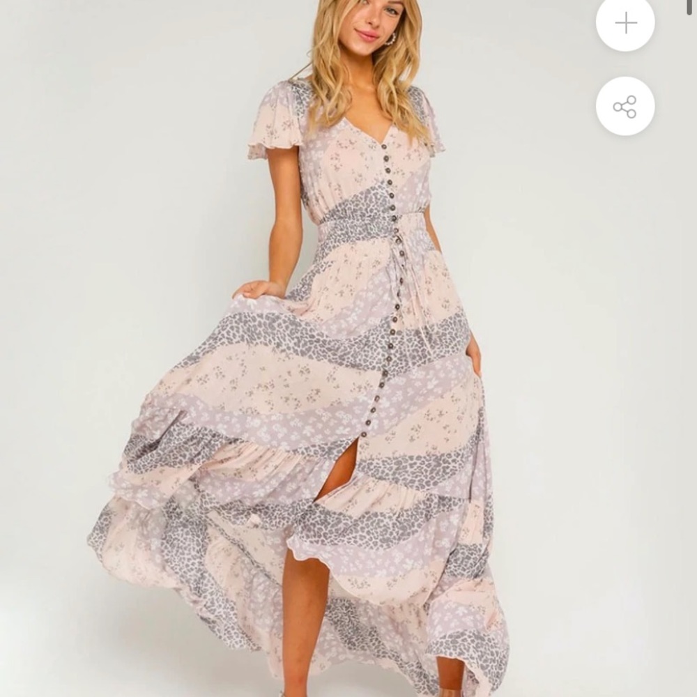 Olivaceous Floral high low dress
